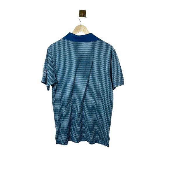 Peter Millar Striped Country Club Golf Polo in Blue/White Size M - Picture 3 of 8